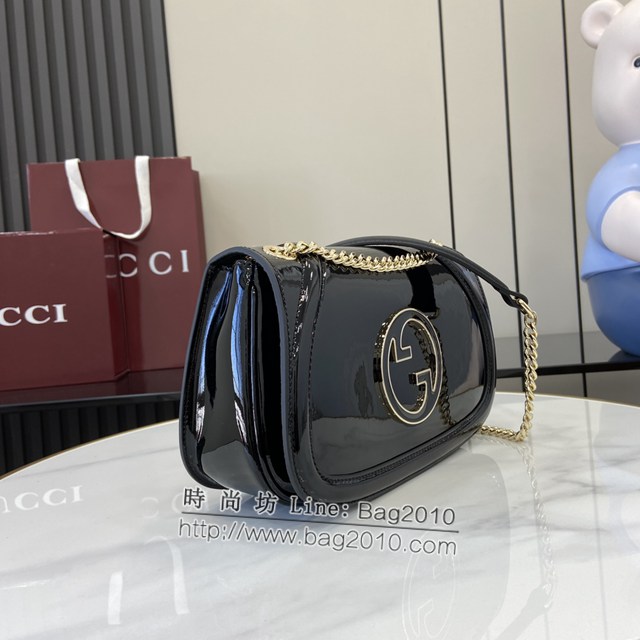 Gucci專櫃古馳最新款Blondie系列小號肩背包原廠皮鏈條女包 jh2166型號：815715